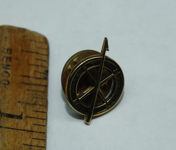 Vintage 1960's 10K Compass Tie Tack Pin, North, S… - image 4