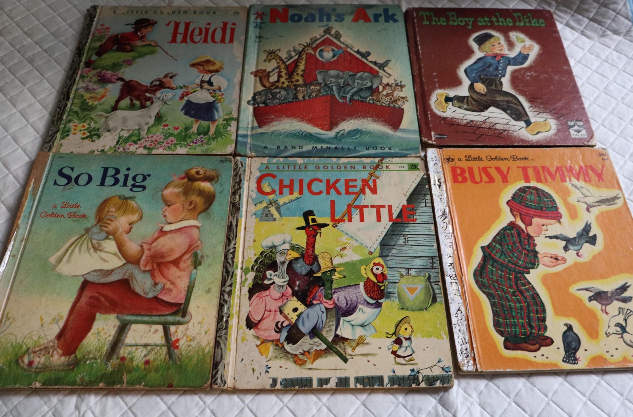 Vintage Little Golden Books: Heidi, Noah's Ark, Chicken Little
