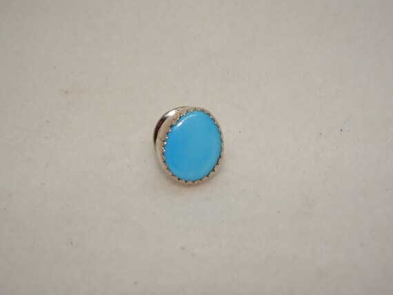 Sterling & Turquoise Men's Tie Tack - Sterling Si… - image 2