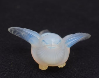 Vintage Antique Sabino France Figurine Antique Bird French Partridge Calling Glass Opalescent, Blue Bird, Sparrow