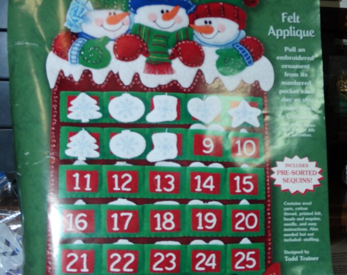 2002 Dimensions Crafts Felt Works snow Friends Advent Calendar Pattern