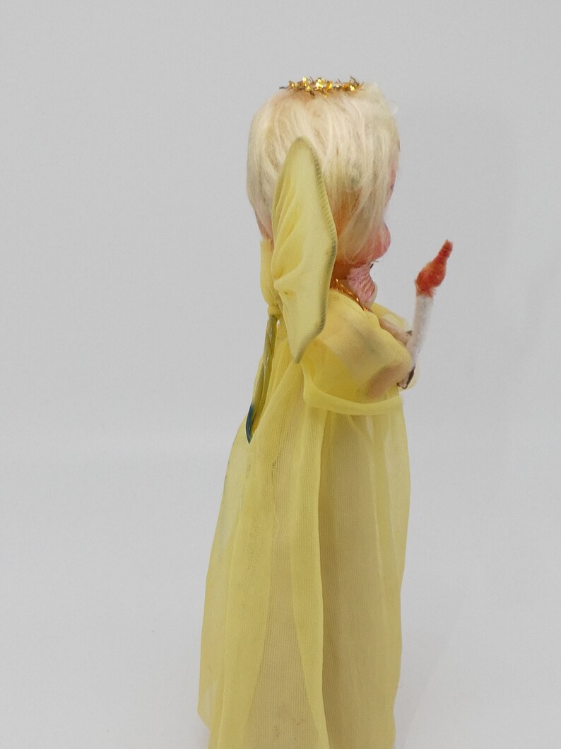 Vintage Yellow Angel Christmas Tree Topper Angel Topper Etsy