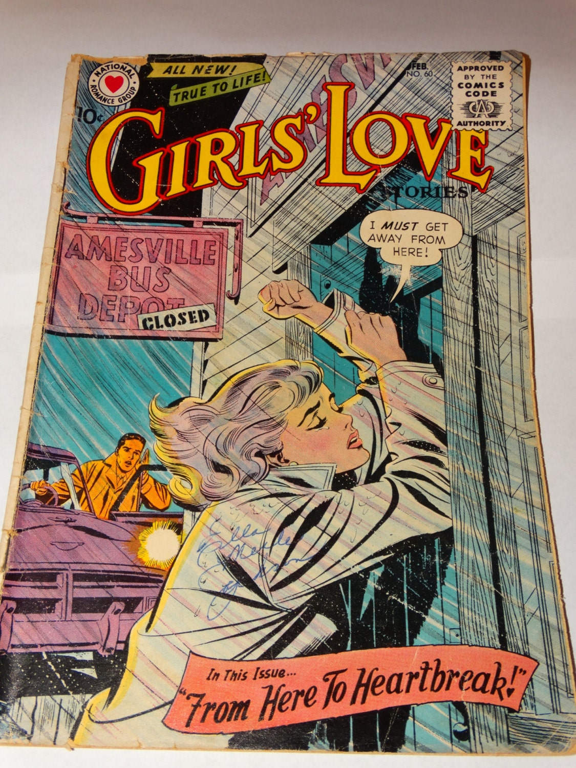 1959 Girls Love Romance Comic Book From Here to Heartbreak pic