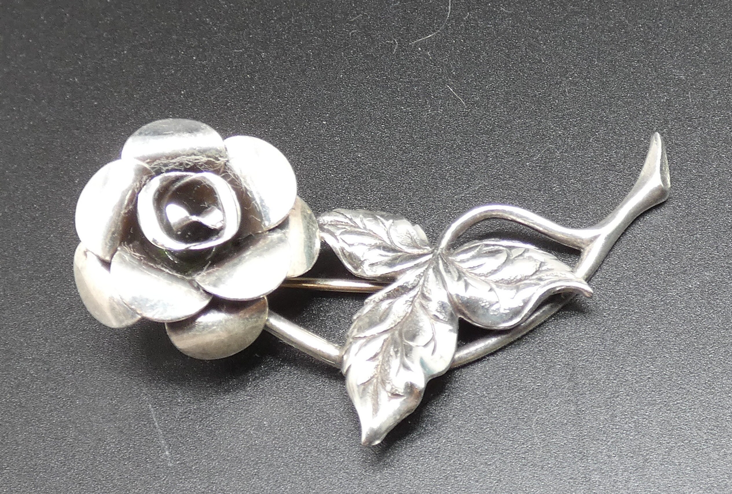 Vintage Brooch, Rose Pin, Flower Jewelry, Vintage Pin, Glass Rose