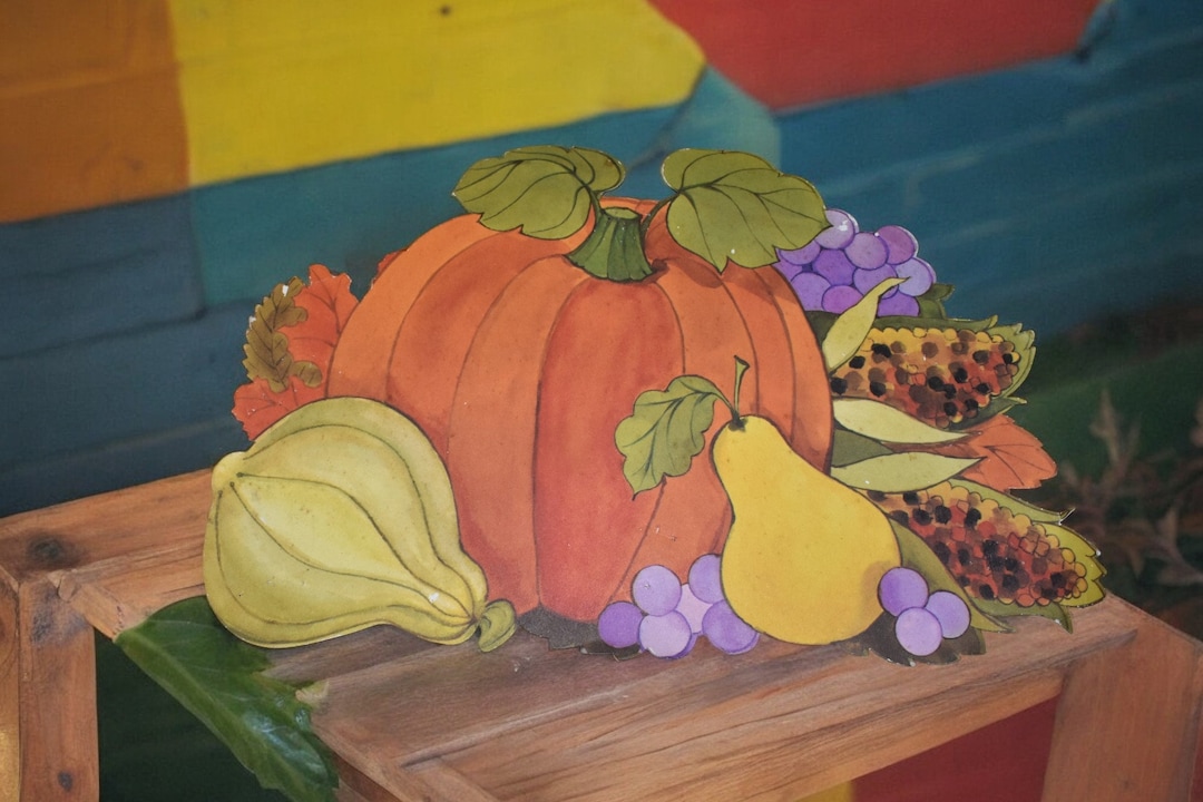 Vintage Fall Die Cut, Pumpkin Gourds, Indian Corn Thanksgiving Wall ...