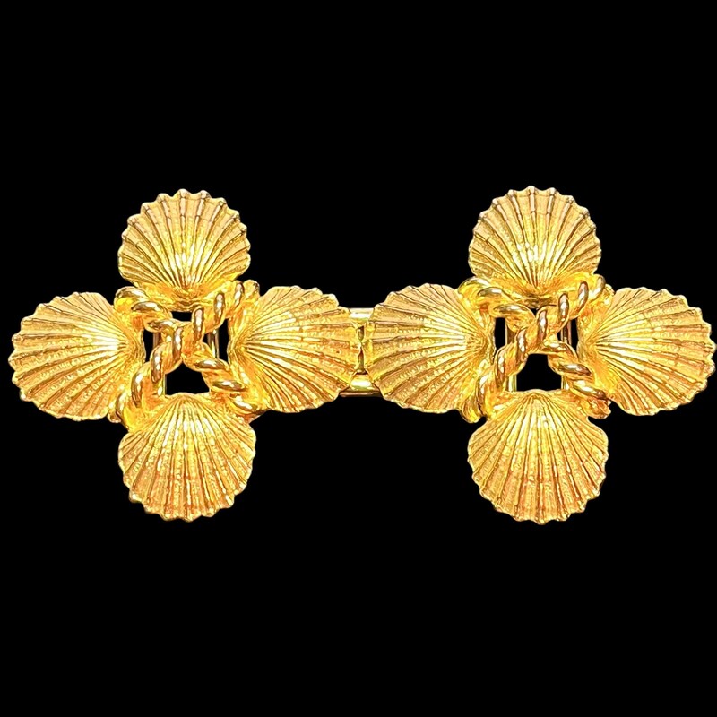 70s mimi di n signed scallop shell pendant