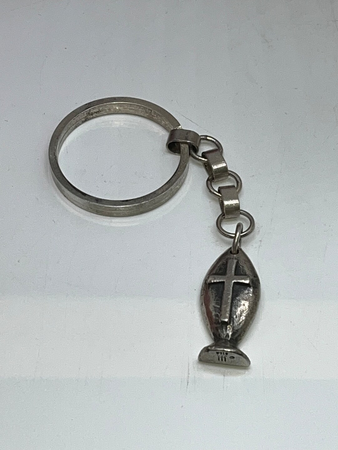 Vintage James Avery Ring, RARE RETIRED Ichthus Fish, Cross Keyring