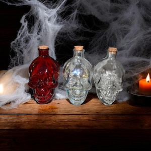 Skull Potion Bottle with Cork - Halloween Decoration