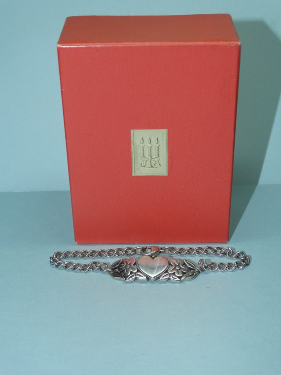 James Avery Retired 925 Sterling Silver hearts Flowers Bracelet