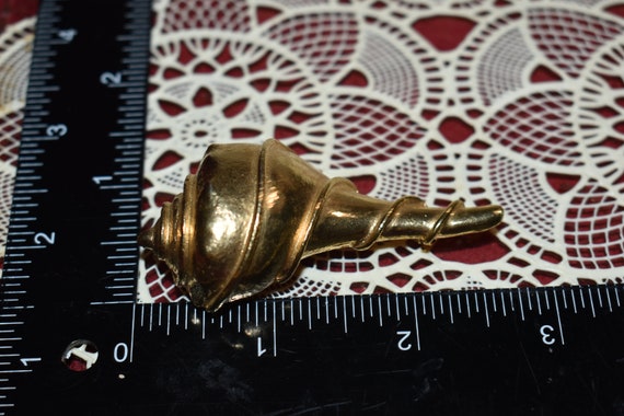 CORO Gold Seashell Brooch, Nautical Statement Jew… - image 4