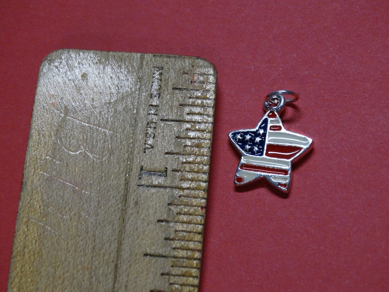 Star Charm Red Silver color Stars /& Stripes White and Blue Patriotic Charm Star Charm Make America Great Charm God Bless America