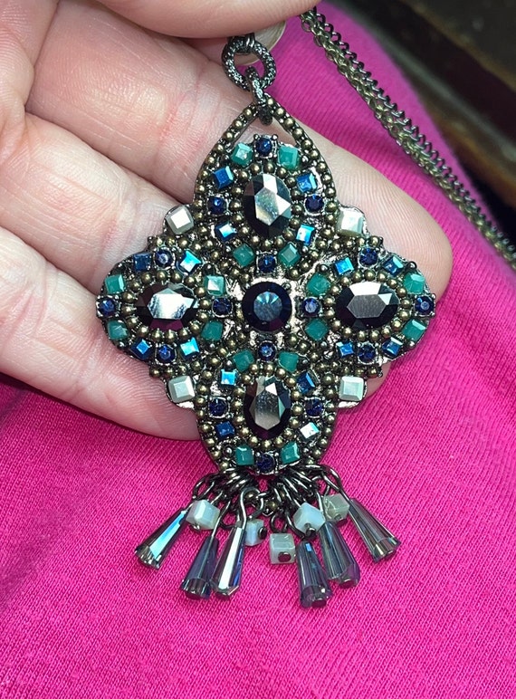 Antique Style Victorian Pendant Necklace, Charmin… - image 3