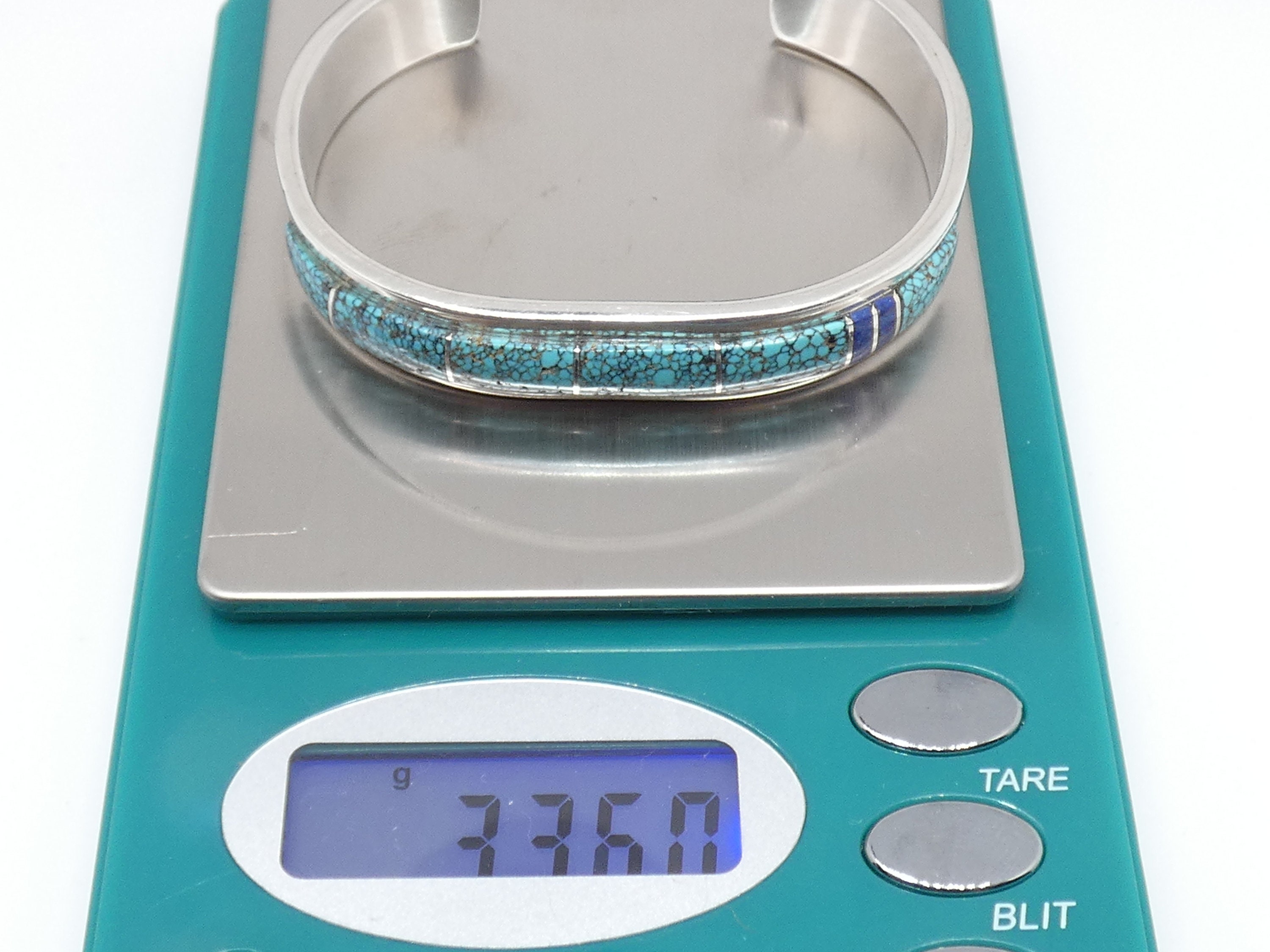 RH Boyd Cuff Inlay Navajo Mountain Turquoise & Lapis Inlayed
