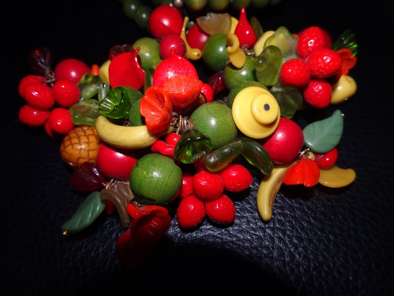 Vintage Carmen Miranda Style Fruit Necklace, Fruit