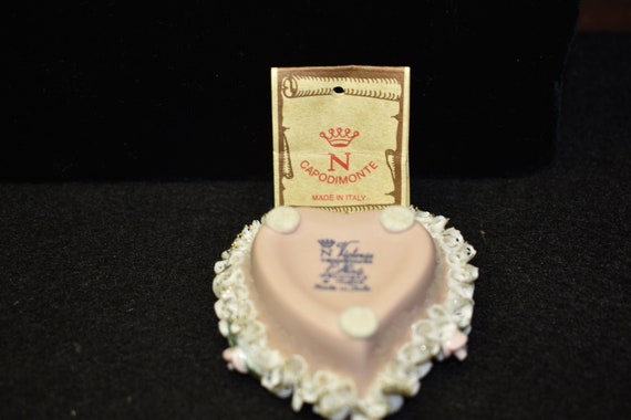 Vtg Capodimonte Victoria Dainty Heart Shaped Flor… - image 7