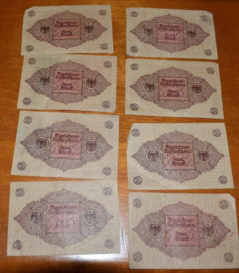 1920 2 Mark Germany Banknote, Vintage Currency Paper, Rare Antique Note