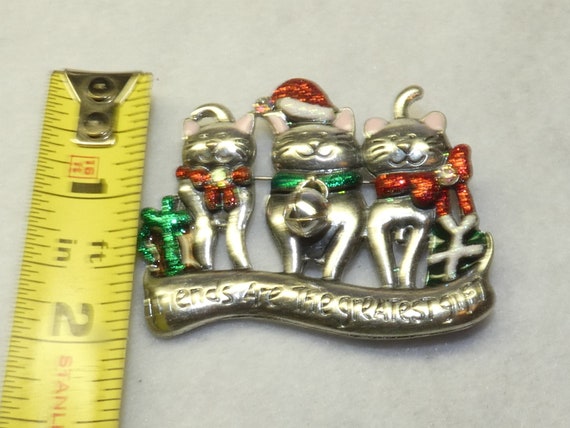 Christmas Cat Friends Brooch, Friends Are the Gre… - image 4