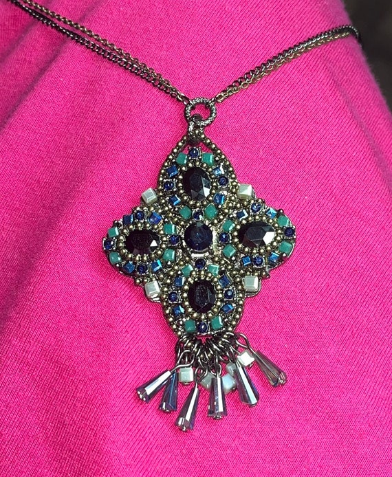 Antique Style Victorian Pendant Necklace, Charmin… - image 1