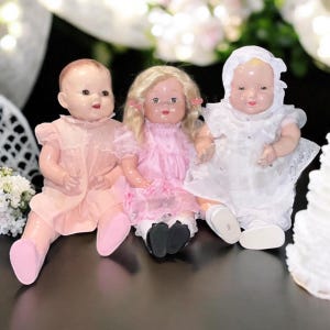 1920’s -50’s Tiny Tears Life Like Doll, Blonde Curles, Effabee Composition Doll, Bubbles Blonde Baby