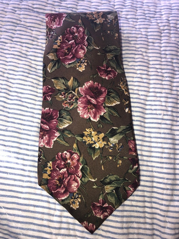 Rose Flower Graphic Mens Tie by Liberty of London… - image 2