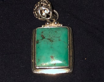 Gorgeous Turquoise & Sterling Silver Statement Pendant