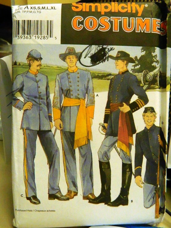 Items similar to Simplicity Costume Pattern,Civil War Uniform sewing