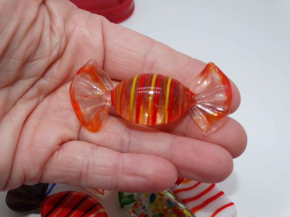 Vintage Glass Wrapped Candy Murano Glass Candy Holiday Etsy