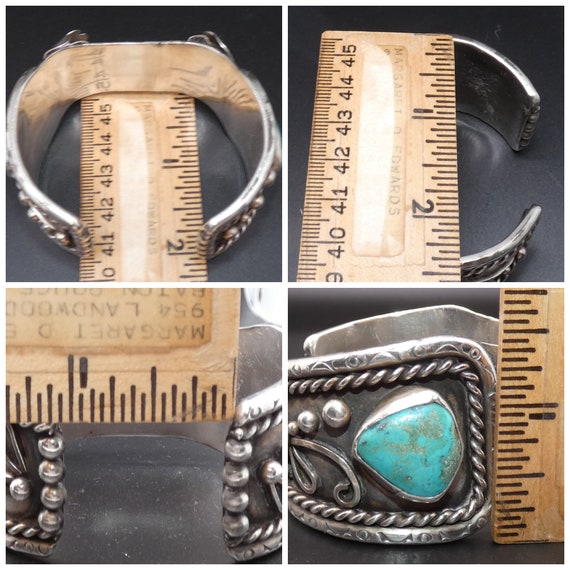 Vintage Native American Watch Cuff -  Sterling Si… - image 8