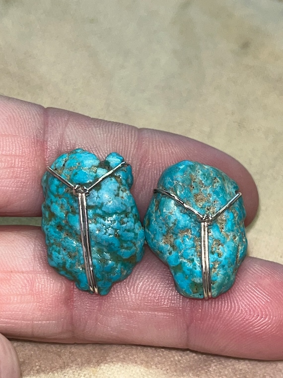 Beautiful Raw Turquoise, Teal Colored Turquoise N… - image 2