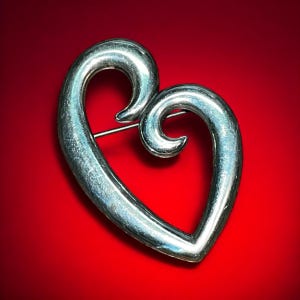 Vintage James Avery Sterling Silver Mothers Love Heart Pendant Brooch