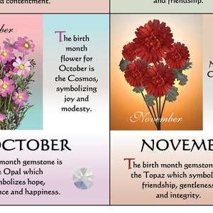 Birth Month Gemstone Birthday Poster 11x17 Digital Download - Etsy