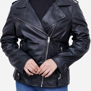 Genuine Black Biker Vintage Slim Fit Leather Jacket For Women, Black Winter jacket, Gifts For Her, Party Jackets, Vintage Jacket for womens