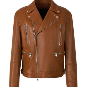 Motorcycle Brown leather jacket for men. biker jacket, biker leather jacket, rider leather jacket, men jacket, men Brown leather jacket