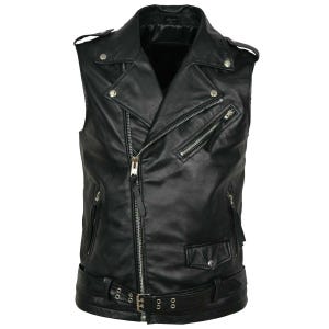 Men Classic Motorcycle Black Leather Vest, Motorcycle Vest, Leather Jacket Men, Biker Vest, Mens Vest, Handmade Genuine Leather Custom Vest