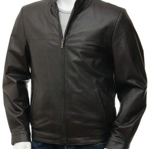 Black Leather Jacket For Men Motorcycle Jacket Steampunk Leather Jacket Mens Leather Biker Jacket Sheepskin Leather Unique Gift Idea For Him