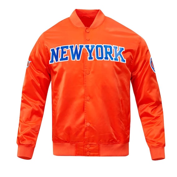 Satin Varsity Jacket League Boston Celtics Letterman Orange Bomber