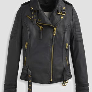 Women&#39;s Leather Jackets Motorcycle Bomber Biker Genuine Lambskin Leather Jacket Lambskin leather jacket women Lambskin motorcycle jacket