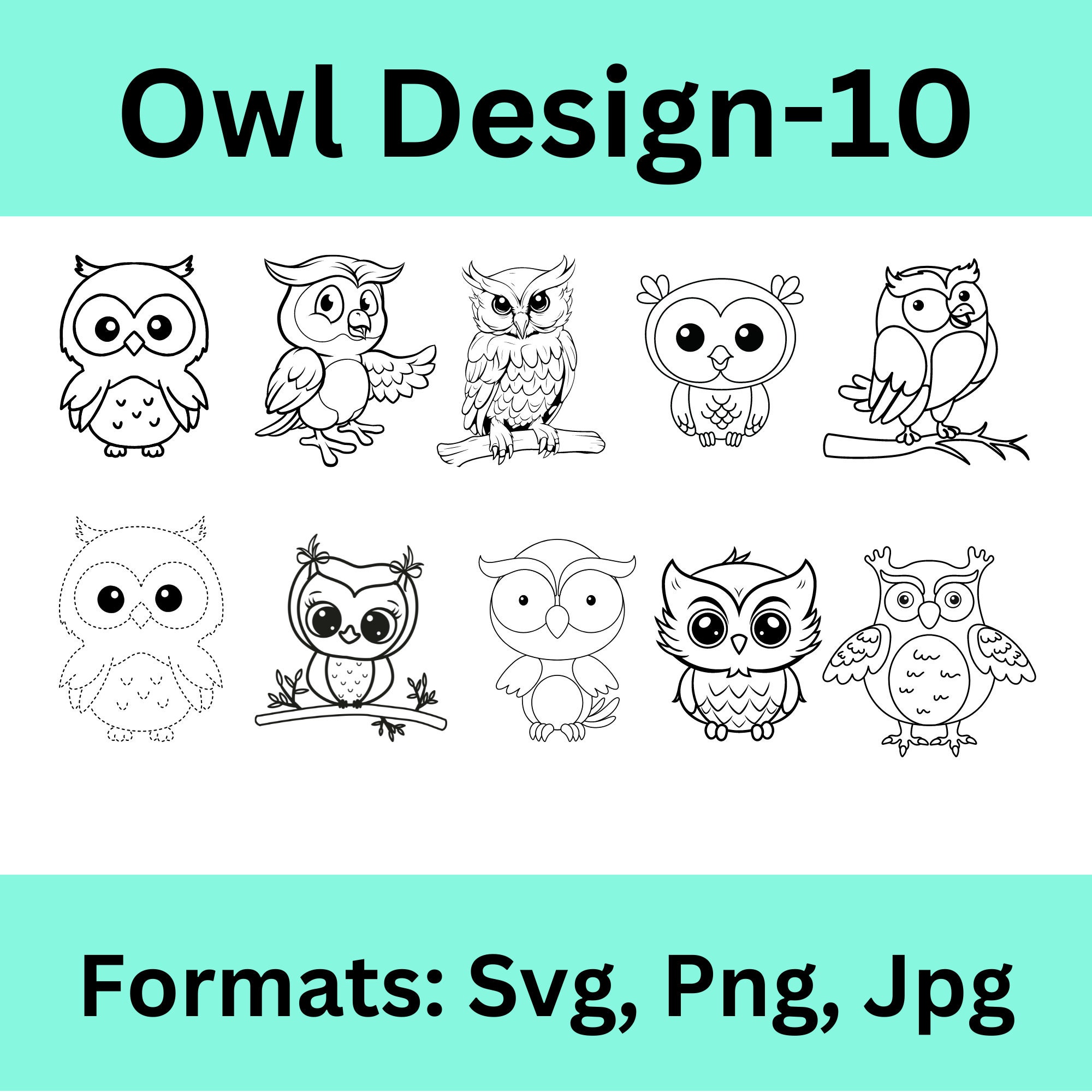 Owl Svg Bundle, Owl Clipart, Owl Png, Owl Head, Owl Cut Files For Cricut , Owl Silhouette, Bird Silh