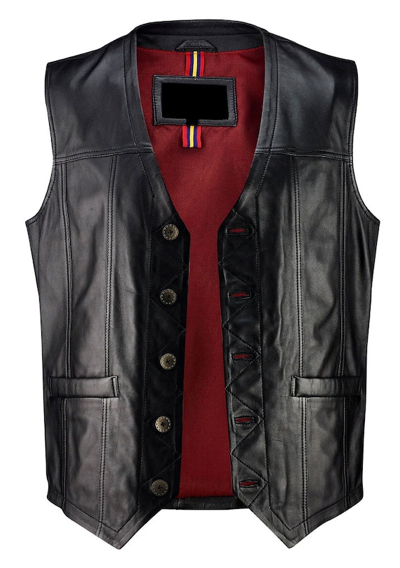 100 Genuine Soft Leather Vest Buttoned Vest Mens Leather Vest Leather Vests Black Leather Vest Slim Fit Vintage Vest Gifts for Dad Etsy