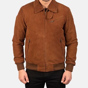 Mens Lambskin Brown Suede Leather SHIRT | Slim Fit TRUCKER Style Suede Jacket| Cowboy Suede Jacket With Pocket | Celebrity Suede Jacket Mens