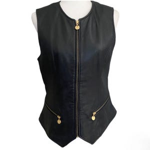 Women&#39;s Brown Leather Biker Vest-100% Genuine Leather Motorcycle Vest-Vintage Riding Vest-Ladies Fashion-Gift for her, Ladies Leather Vests