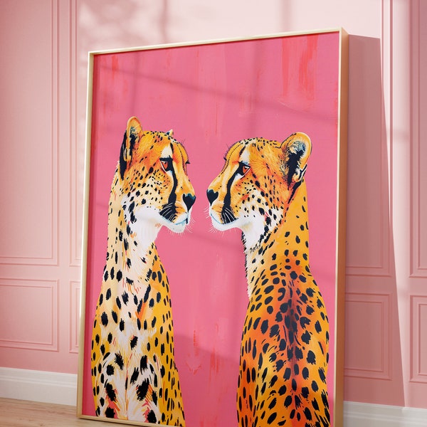 Pink and Cheetah Wall Art - Etsy