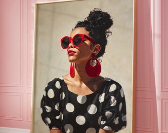 Arte di ragazze nere, moda, arte di donne nere, arte murale di donne nere, arte nera femminista, arte nera, arte afroamericana, decorazioni artistiche femminili, y2k
