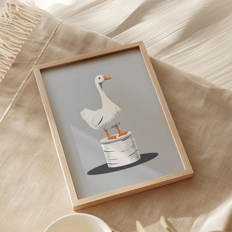 Silly Goose Wall Art, Cute Goose Poster, Toilet Art, Nursery Decor, Kid ...