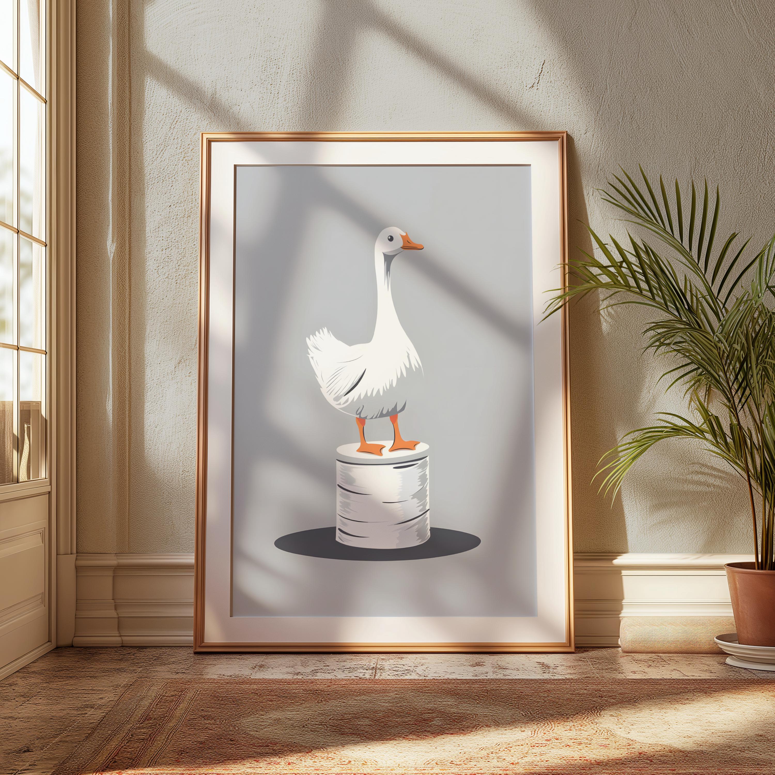 Silly Goose Wall Art, Cute Goose Poster, Toilet Art, Nursery Decor, Kid ...