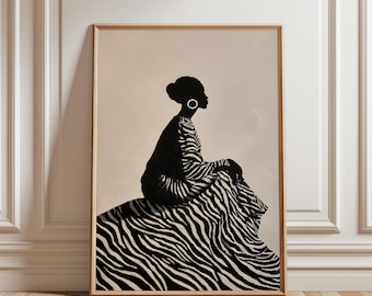 Contemporary Artwork, Black Woman Art, Fashion, Afrocentric Wall Decor, Ethnic Print Art, Abstract Black Woman, African Art, Digital Arts,