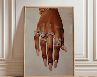 Black Woman Art, Black Woman Wall Art, Trendy Wall Art, Black Girl Wall Art, Fashion, Black Rich Woman Black Art Digital Black Woman Artwork