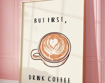 Póster de Cafecito Póster de café Impresión artística de café español Decoración de cocina española Arte de pared de café minimalista y moderno Impresión digital de Cafecito