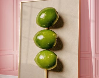Cocktail Olives Print, Dirty Martini Poster, Olive Green Cocktail Olives Print, Bar Cart Decor, Digital Download, Minimalist Wall Art,