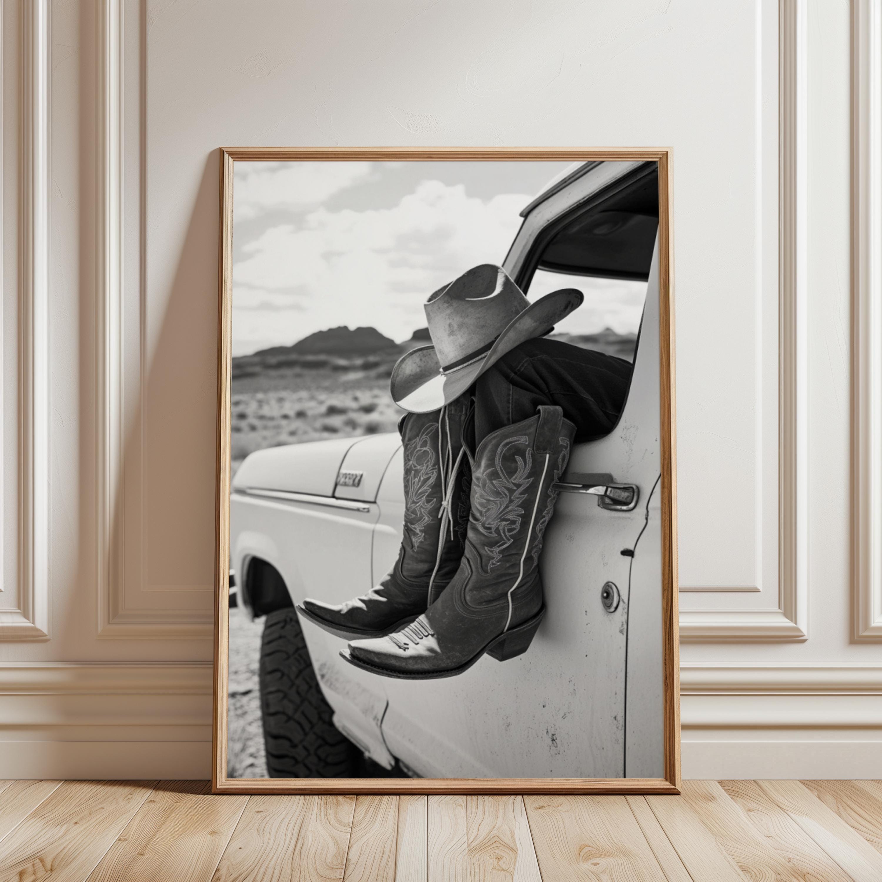 Cowboy boot prints black and white - Etsy België, image size:3000x3000